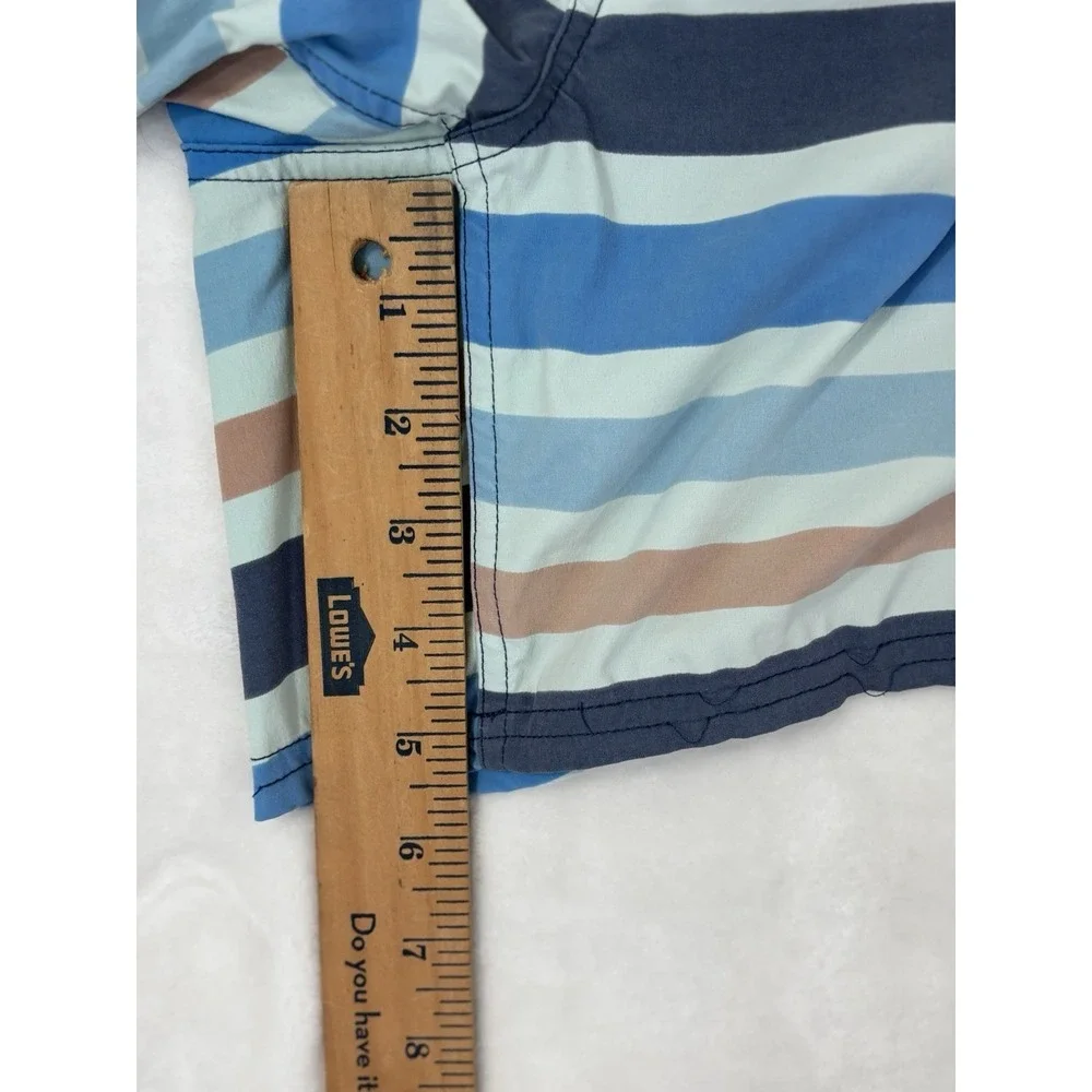 Patagonia Stretch Wavefarer Volley Shorts Mens M Blue Stripe Swim Trunks 5